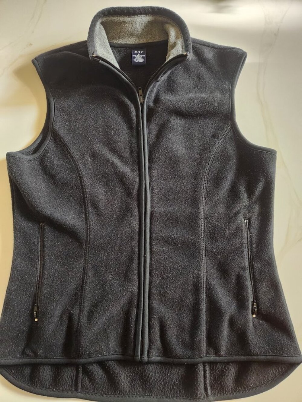 Vintage Women's 90's Fleece Gap Vest Zip Black Size S